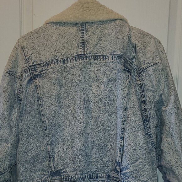 VINTAGE Amazing Acid Washed Faux Serpa Lined Jacket – M - Picture 4 of 15